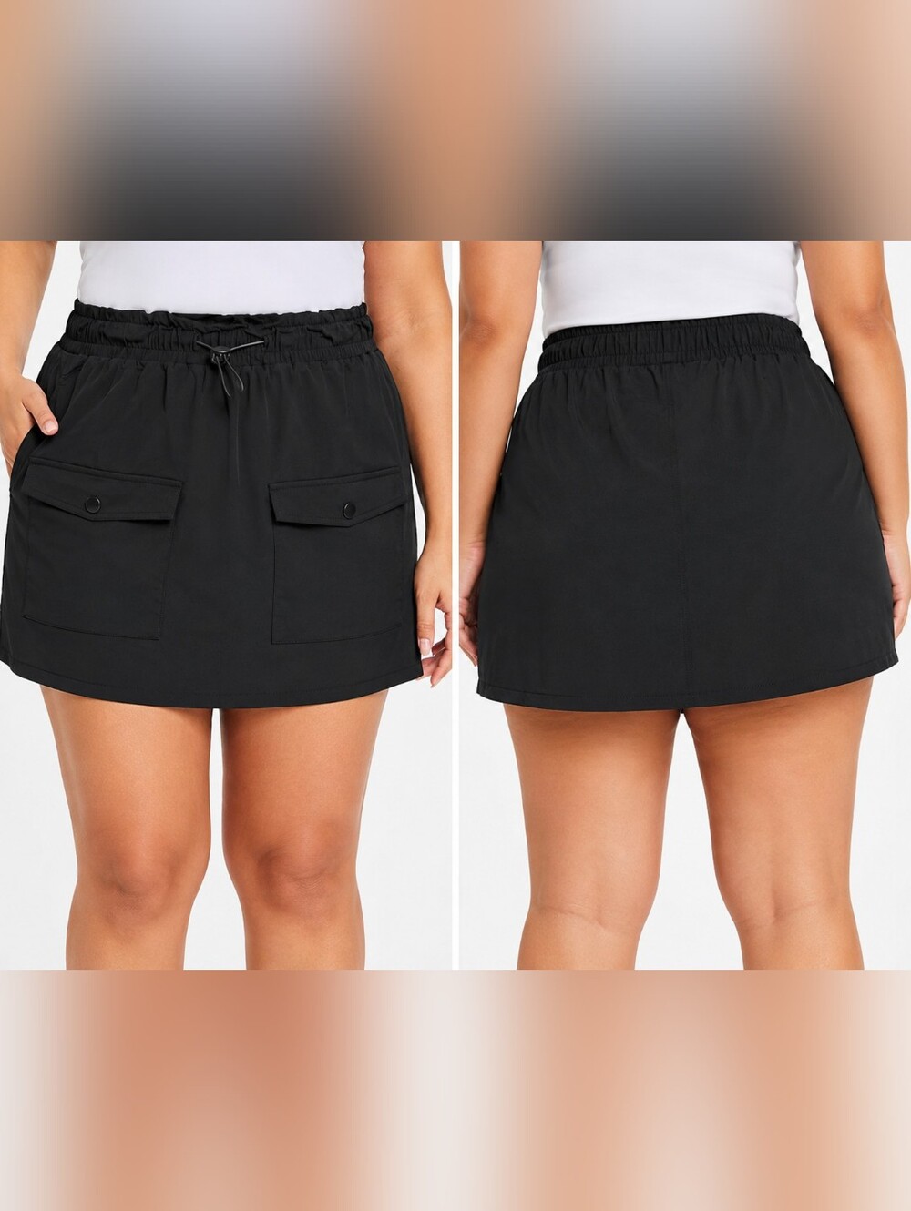 ✨ FREE HAVEN Black Cargo Utility Skort | Women's 1X ✨